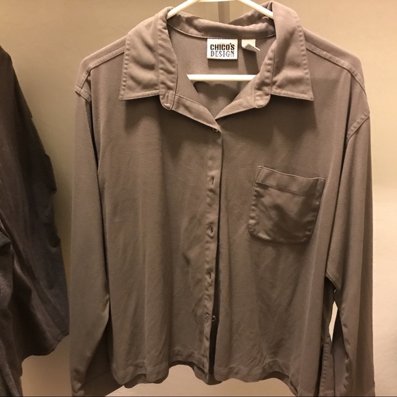 Large Olive button down - Picture 3 of 3